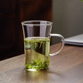 Thickened Borosilicate Glass Mug with Handle, Household Water Cup for Office Green Tea, Milk Drinking Cup, Gift Glass Cup